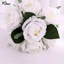 Meldel Свадебный букет невесты платье подружки невесты Свадебные цветы букет невесты реального касания 7 головок Шелковый цветок роза цветок Свадебные аксессуары DIY украшения для домашнего праздника