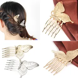 Для женщин Винтаж бабочки сплава гребень для волос Головные уборы партии Модные украшения