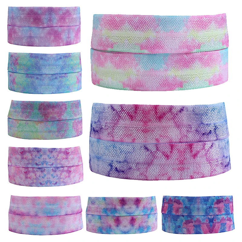 

Hiqh quality headbands elastic ribbon, 5/8" rainbow gradient ombre foe elastic for wholesale