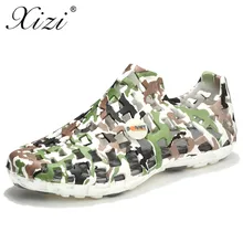 XIZI/модные летние мужские шлепанцы дышащие пляжные сандалии мужская прозрачная обувь летние мужские туфли сандалии