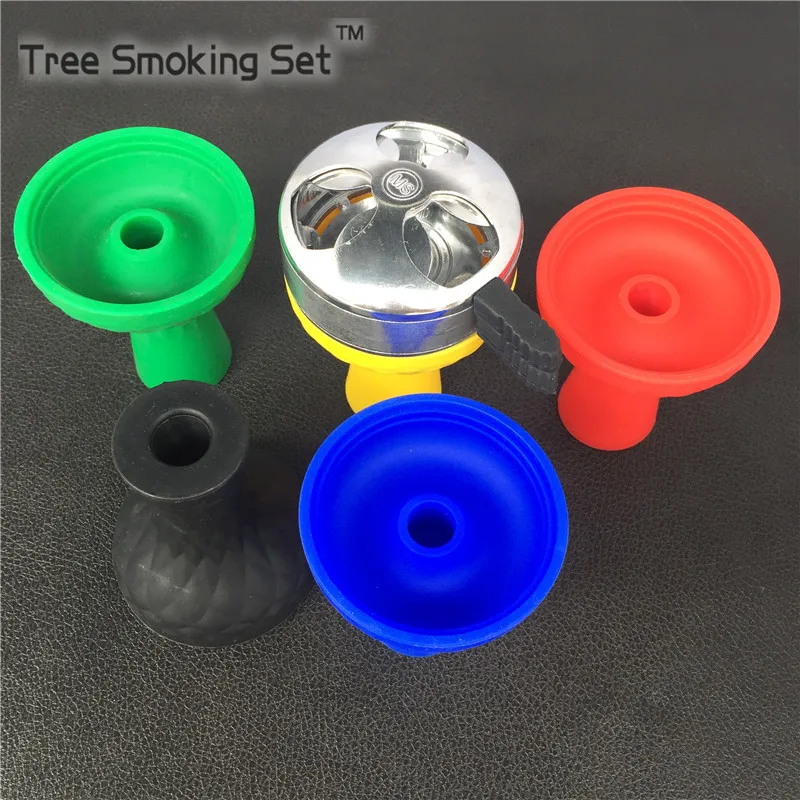 

1pc Silicone Hookah Bowl 1pc Silver White Charcoal Holder For Hookah Smoking Charcoal Holder Hookah 5 Color Silicone Bowl MS