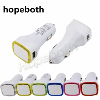

hopeboth 5V 1A 2.1A Led Light Car Charger Adapter Dual 2ports Universal Charing Adapter for iphone Samsung S7 HTC LG Cell phone