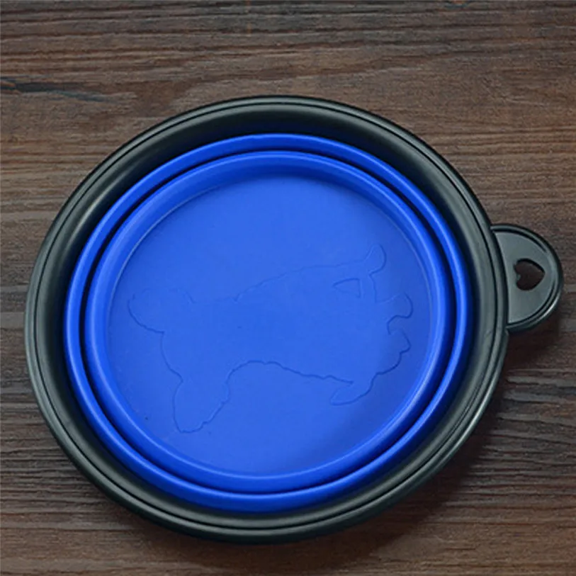 1pc Portable Travel Collapsible Silicone Pets Bowl Food Water Feeding Foldable Cup Dish for Dogs Cat Water Dish Feeder noFB18 (7)