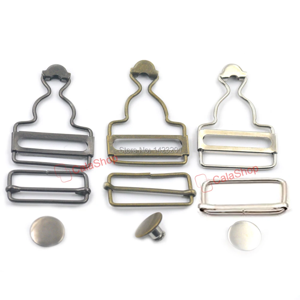 

5 Set / Lot Dungaree Fasteners Clip Brace Buckles in Suspender Bib Button Tack Clothes Craft