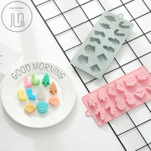 Силиконовая форма для пирога 12 даже рождественские носки со снеговиком дерево силиконовая форма для охлаждения шоколада лоток