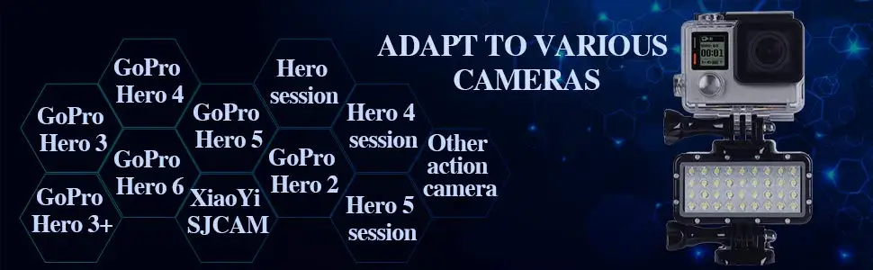 2019New набор аксессуаров для Gopro Hero7 6 5 4 светодиодный фонарь для дайвинга + 3 способа регулировки руки с портативным моноподом Штатив для sj xiaomiyi