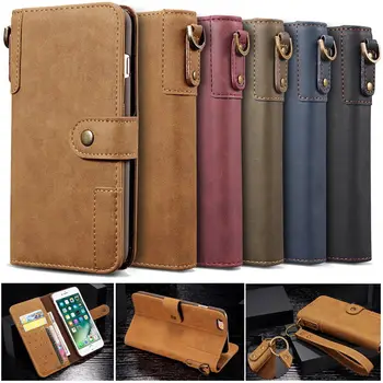 

For Huawei P30 Pro Genuine Leather Case Real Cowhide Flip Wallet Stand Cover for iPhone X XS Max XR 8 7 6s Plus For Samsung S10