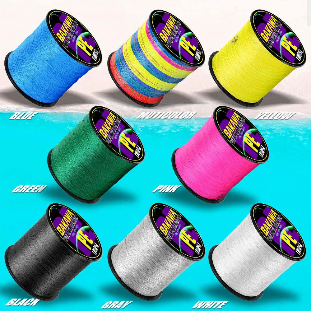 BAKAWA مضفر خيط صنارة الصيد 300 M 4 السواحل 10-120LB PE المتعددة الشعيرات خيط صنارة الصيد السلس ل الكارب الصيد