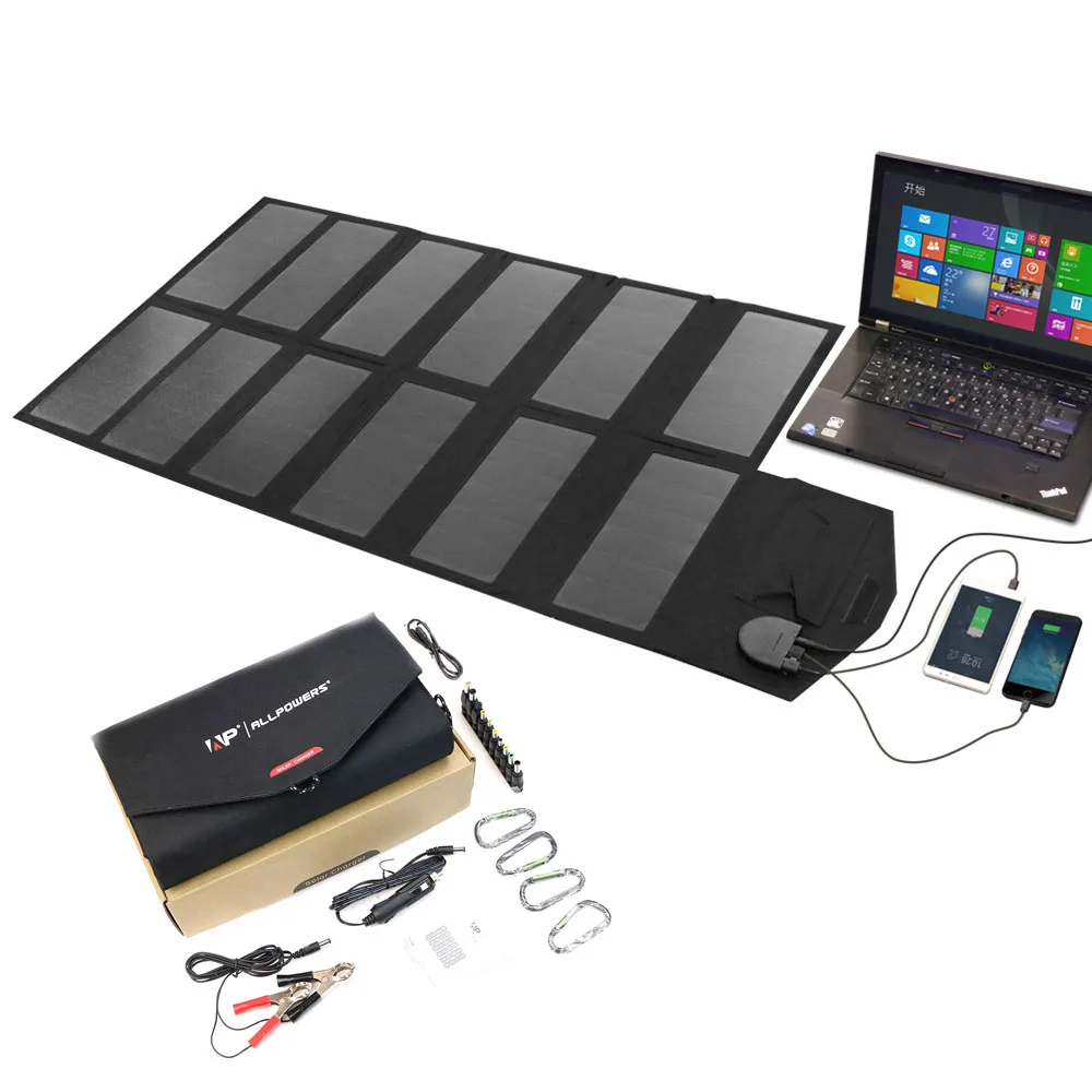 

ALLPOWERS High Efficiency Foldable Portable Solar Panel Charger for iPhone iPad Macbook Samsung Sony LG Acer Hp ASUS Dell.