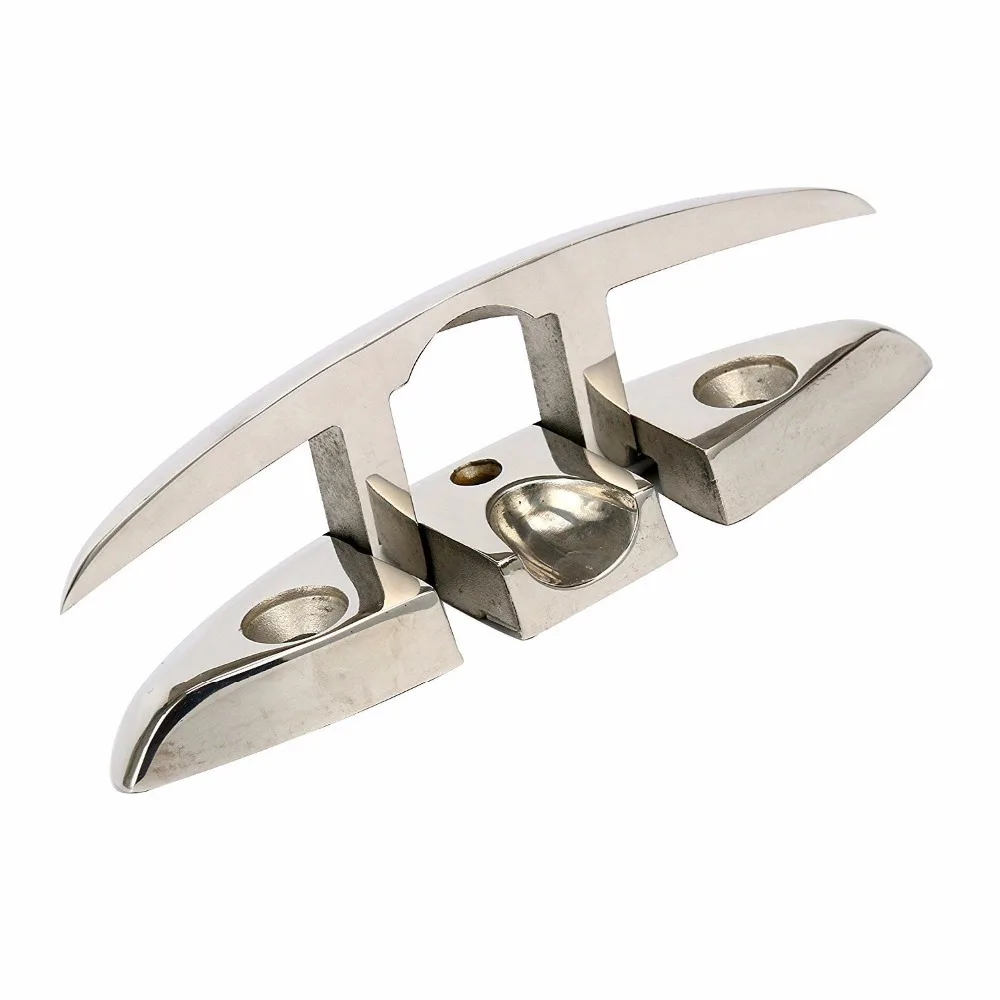 

6'' Folding Marine Stainless Steel Stud Mount Flip Up Cleat Boat Base Hardware