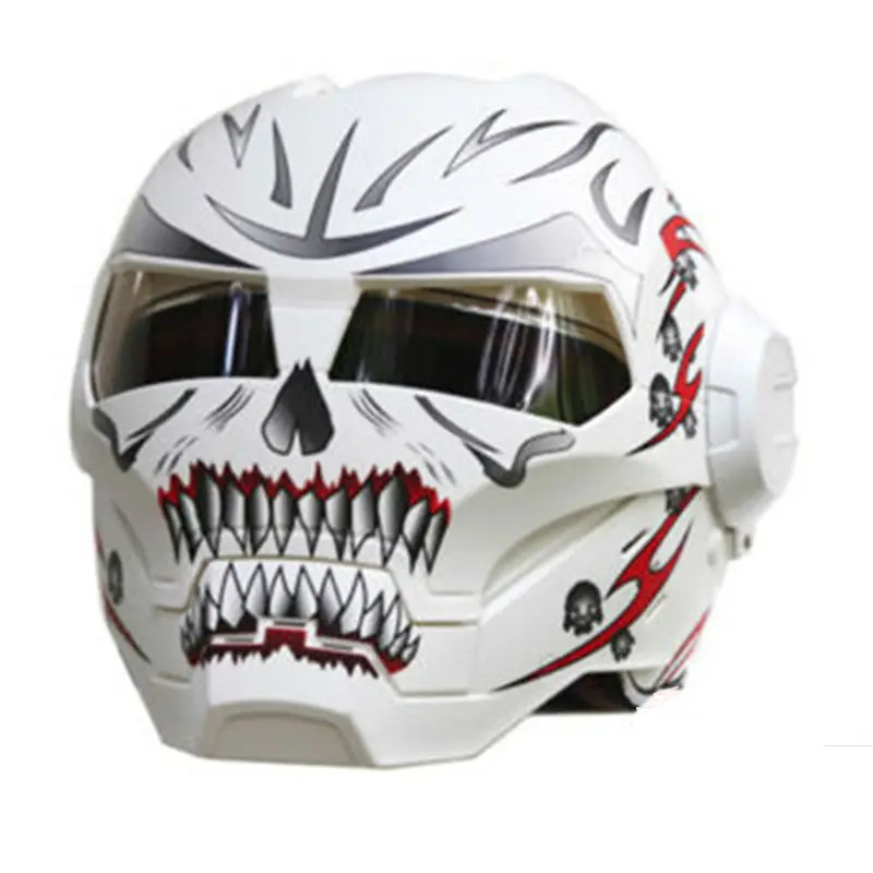 

MASEI 610 skull Red white IRONMAN Iron Man helmet motorcycle half helmet open face helmet ABS casque motocross