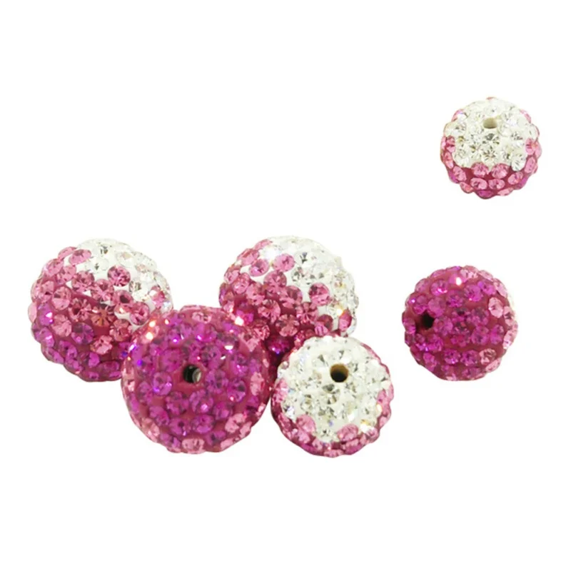 

100Pcs/Lot 10mm Disco Acryl Bead Mixed Gradient Change Colorful Crystal Shamballa Beads