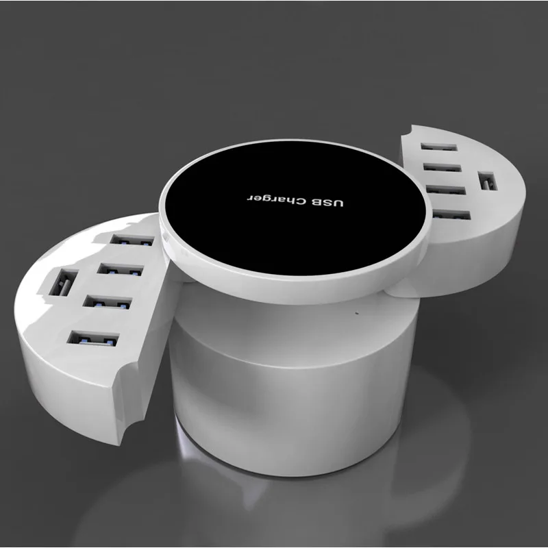 Розетка сетевая портативная с 10 USB портами умный дорожный адаптер переменного