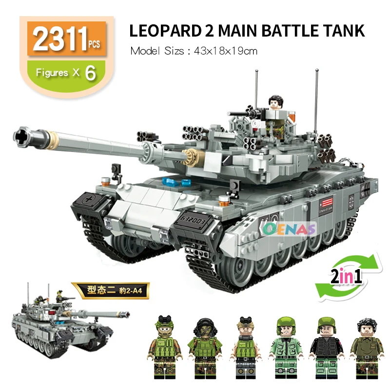 

Military war German Leopard 2 main battle tank Model DIY building blocks bricks kids Toys fit legoingly Children Boys gift