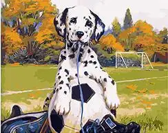 MaHuaf-X1272 humor Dalmatian painting by Numbers on canvas Hand-painted canvas oil paintings for Children Room home Decor