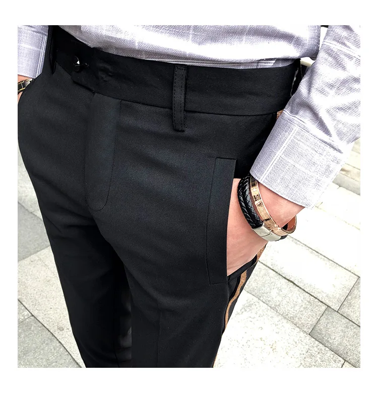Parfum Homme костюм брюки мужские офисные брюки для мужчин платье брюки по щиколотку повседневные социальные Slim Fit Pantalones Hombre de vestir