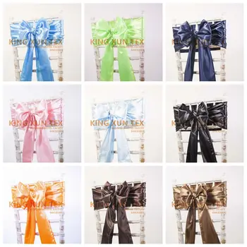 

50pcs Satin Chair Sash Bow Tie For Banquet Wedding Chiavari Chair Decoration