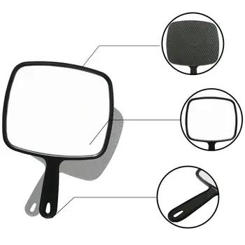 

Professional Handheld Salon Barbers Hairdressers Mirror with Handle (Black)