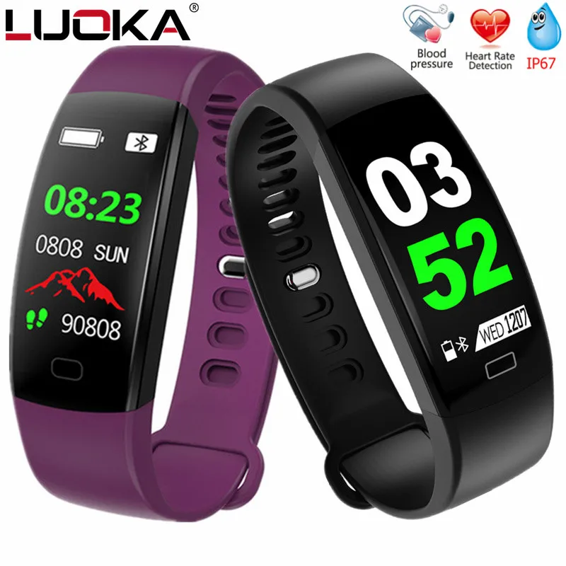 En Ligne LUOKA F64 Bracelet intelligent Tracker de Fitness Bracelet moniteur de fréquence cardiaque de pression artérielle avec Bracelet podomètre pour Android IOS