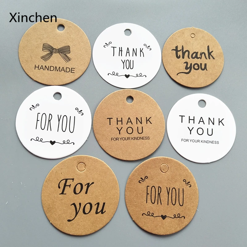 100pcs Lot Circular White Kraft Paper Tag Thank You Hand Made For You Hang Tag Gift Hang Tag 4 3cm Garment Tags Aliexpress<script async src=