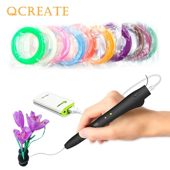 

QCREATE QW01-14S 3D Printing Pen Low Temperature 3D Pen For Kids Add 100 Meters 20 Colors PCL Plastic Filament DIY 3D Maker