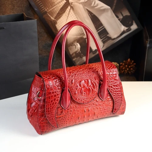 ICEV известный дизайнер сумки Высокое качество спилок кожа Мода Аллигатор сумки для женщин Топ Ручка клатч boston tote - Цвет: Red