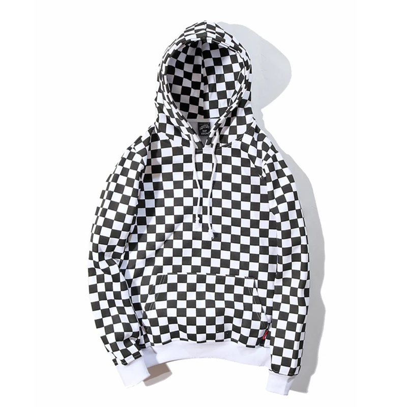 YouthCodes Plaid Lattice Grid Hoodie Men Justin Bieber Chess FOG Hip Hop Skateboards Cotton 100% Fleece Vintage Sweatshirts Men