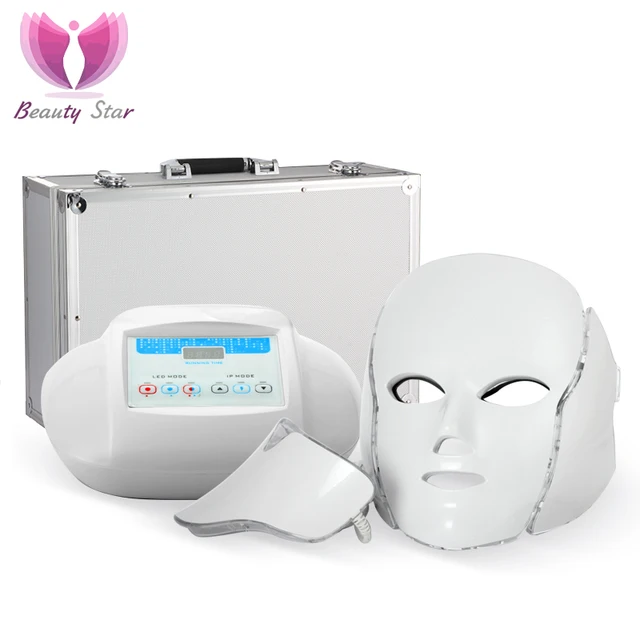 3 Color Photon LED Infrared Facial Neck Mask Skin Microcurrent Massager