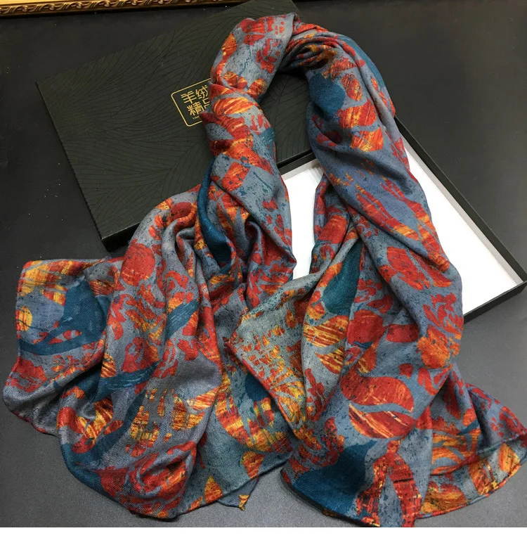

Peacock Flame Lady Cashmere Square Scarf Headband Scarves Multi Function Shawl Decoration Wholesale Drop Shipping YR15