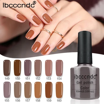 

Newest 12Pcs/Lot 10ML Brown Series Set Nail Gel Polish Soak Off Gel Polish With UV Lamp Nail Polish Gel Varnish With Gift Box