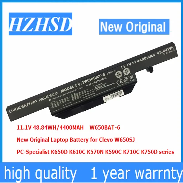 Special Price 11.1V 48.84WH New Original W650BAT-6 Laptop Battery for Clevo W650SJ PC-Specialist K650D K610C K570N K590C K710C K750D Special Price 11.1V 48.84WH New Original W650BAT-6 Laptop Battery for Clevo W650SJ PC-Specialist K650D K610C K570N K590C K710C K750D