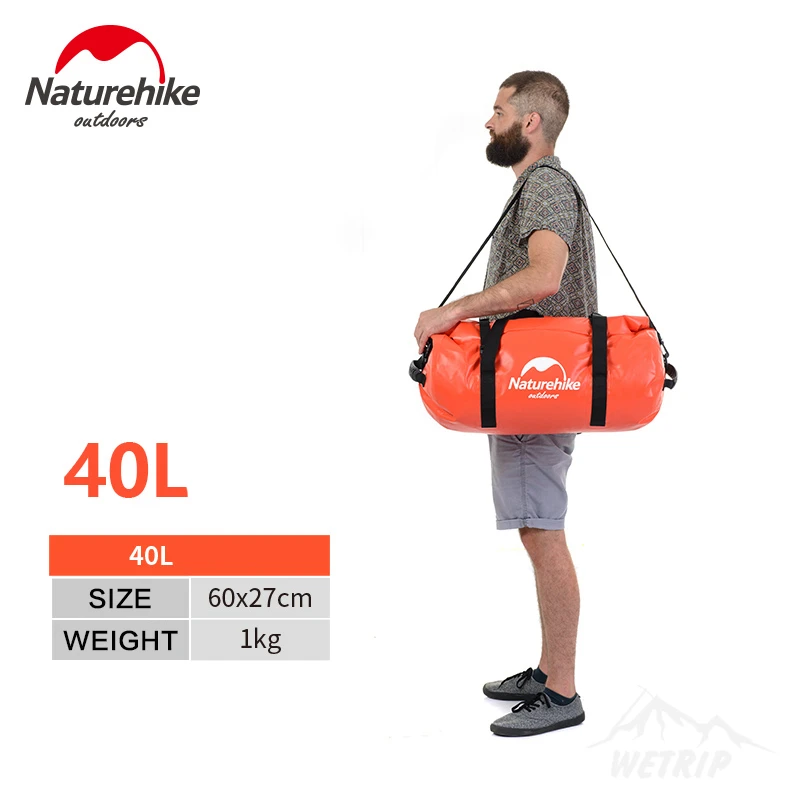 NatureHike 60L речной треккинг сумка большой емкости Многофункциональный Сверхлегкий Мешок Открытый водонепроницаемый Плавательный Кемпинг походная сумка - Цвет: orange 40L