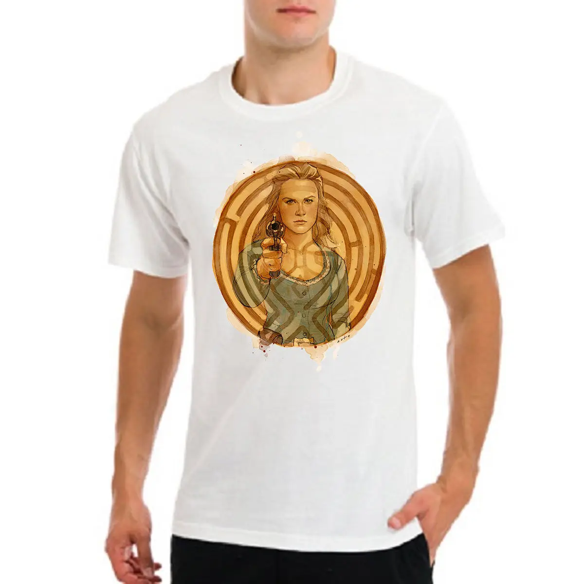 

Westworld west world Dolores Abernathy symbol logo maze diagram white t-shirt New T Shirts Funny Tops Tee New Unisex Funny Tops