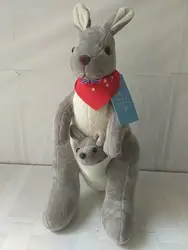 Около 45 см милые кенгуру с флагом шарф, прекрасный кенгуру Плюшевые игрушки Мягкая кукла S0001