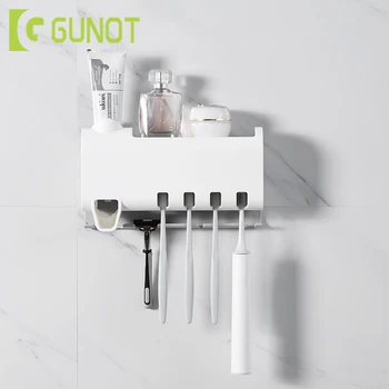 

GUNOT Wall-mount Toothbrush Holder Automatic Toothpaste Dispenser Squeezer For Bathroom Storage Holder Home Bathroom Accessories