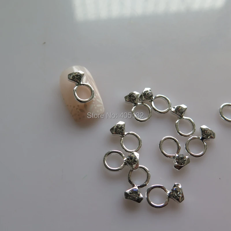 

MD-818 3D 50pcs/bag Silver Ring Nail Decoration Metal Shinny Deco Metal Nail Art Decoration