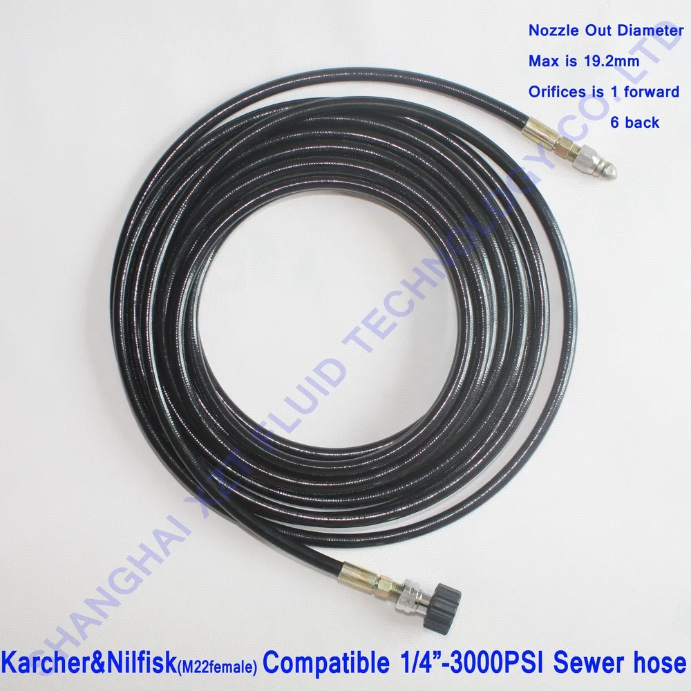 s16 35FT -m22 Pressure Washer Sewer Drain Hose,Sewer Jetter Hose Kit XZT 3000psi Female