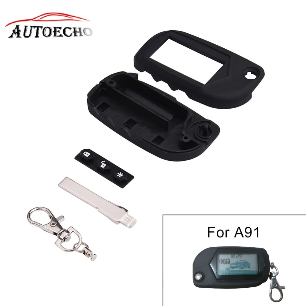 

1set A91 Keychain Shell+Silicone Case Remote Control Housing 2 Way Car Alarm Remote Control Case Accessories For Starline A91