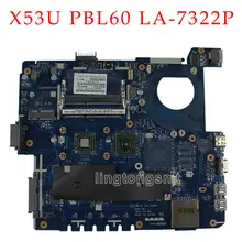 laptop motherboar for ASUS PBL60 LA-7322P fit for X53B K53B K53BY K53BR X53BY X53BR mainboard with AMD CPU tested good