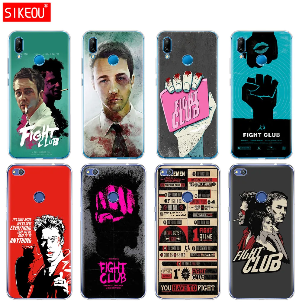 

Silicone Cover Phone Case For Huawei P20 P7 P8 P9 P10 Lite Plus Pro 2017 p smart 2018 Fight Club 1999