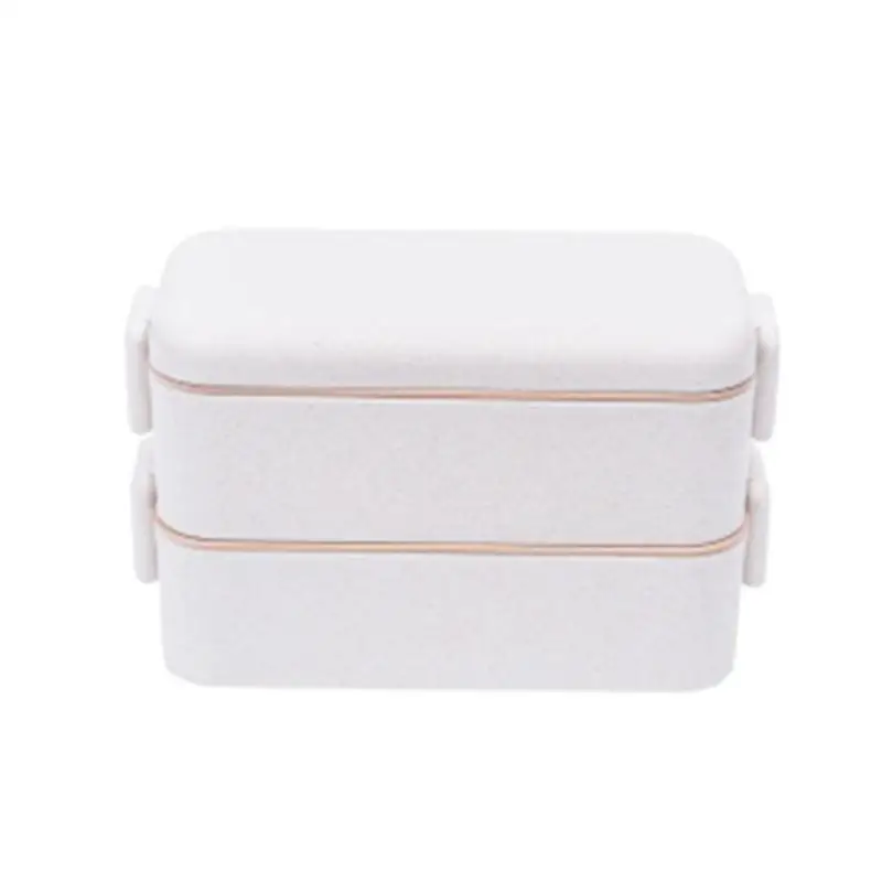 

New 800ml Wheat Straw Lunch Box Double Layer Healthy Bento Boxes Microwave Lunch Box Outdoor Picnic Food Storage Containr