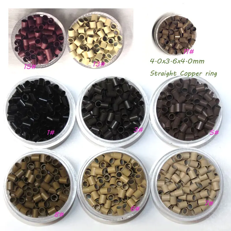 

4.0x3.6x4.0 Copper Straight micro ring 1000units Micro Ring Beads Black Brown Blonde Micro Bead Straight Type