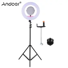 Andoer 96W 3200-5500K светодиодный макро-кольцевой светильник для фотостудии для видеокамеры+ штатив-светильник держатель для телефона фотографический светильник ing
