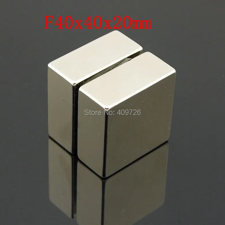 

2PCS block 40x40x20mm Super Powerful Strong Rare Earth Block NdFeB Magnet Neodymium N52 Magnets magnet on the counter