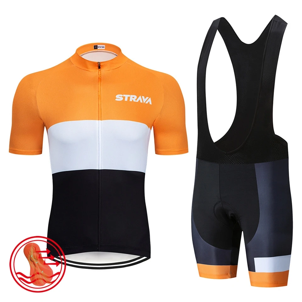 

2019 strava Cycling Jersey Set Summer Bike Clothes Mans Summer Bicycle Clothing ropa de ciclismo hombre verano