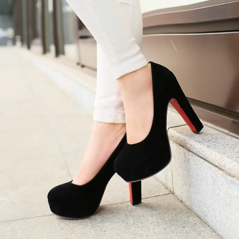 pumps with a thick heel