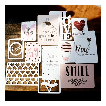 

Fall In Love Journaling Gold Foil Hollow Out Pocket Cards for Scrapbooking DIY Projects/Photo Album/Card Making paper Crafts