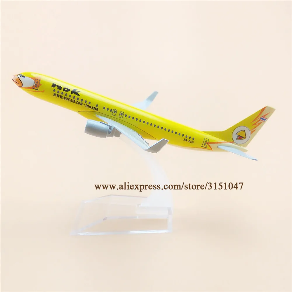 16cm Air Thailand Thai Yellow Nok Boeing 737 B737 Airlines Plane Model Alloy Metal Diecast Model Airplane Aircraft Airways Gift