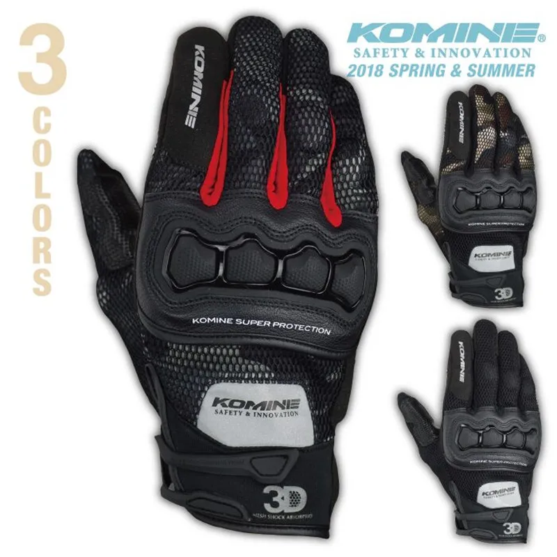 2018 New Summer KOMINE GK-215 3D Mesh Technology Riding Glove Motorcycle Racing Gloves Motorbike Knight Men's Sport Guantes
