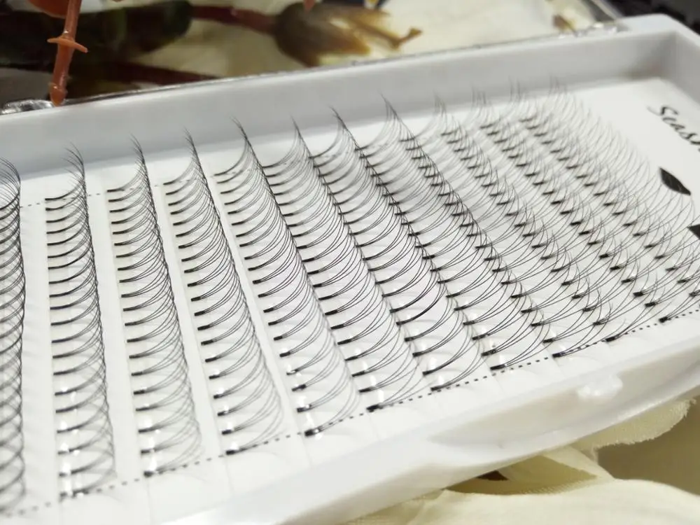 

1tray Russia Volume Short Root Lashes 3D Individual Eyelash Extension Make Up Premade Fans.